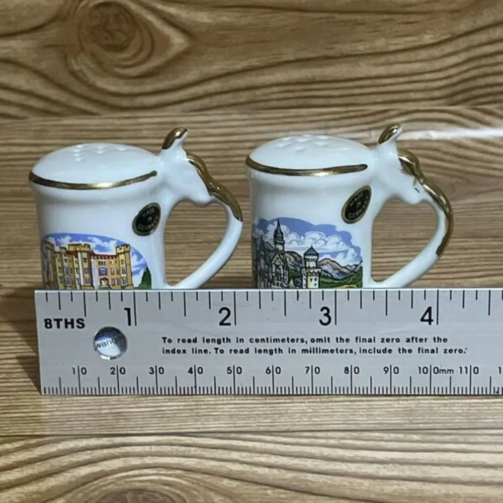 Vintage Mini Beer Stein Salt & Pepper Shakers Made In Germany Neuschwanstein‎